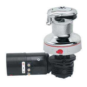 WINCH-40 REWIND 24V HORIZ ALL CHROME W/DF CTRL BOX-LEFT