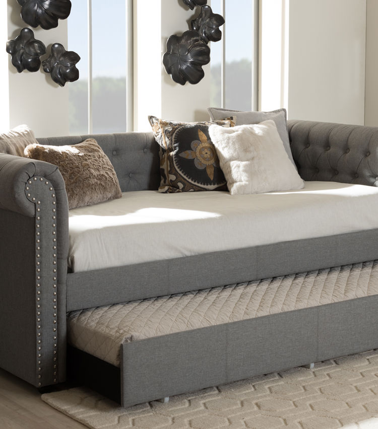Baxton Studios Mabelle Modern & Contemporary Trundle Daybed | Mattress Firm