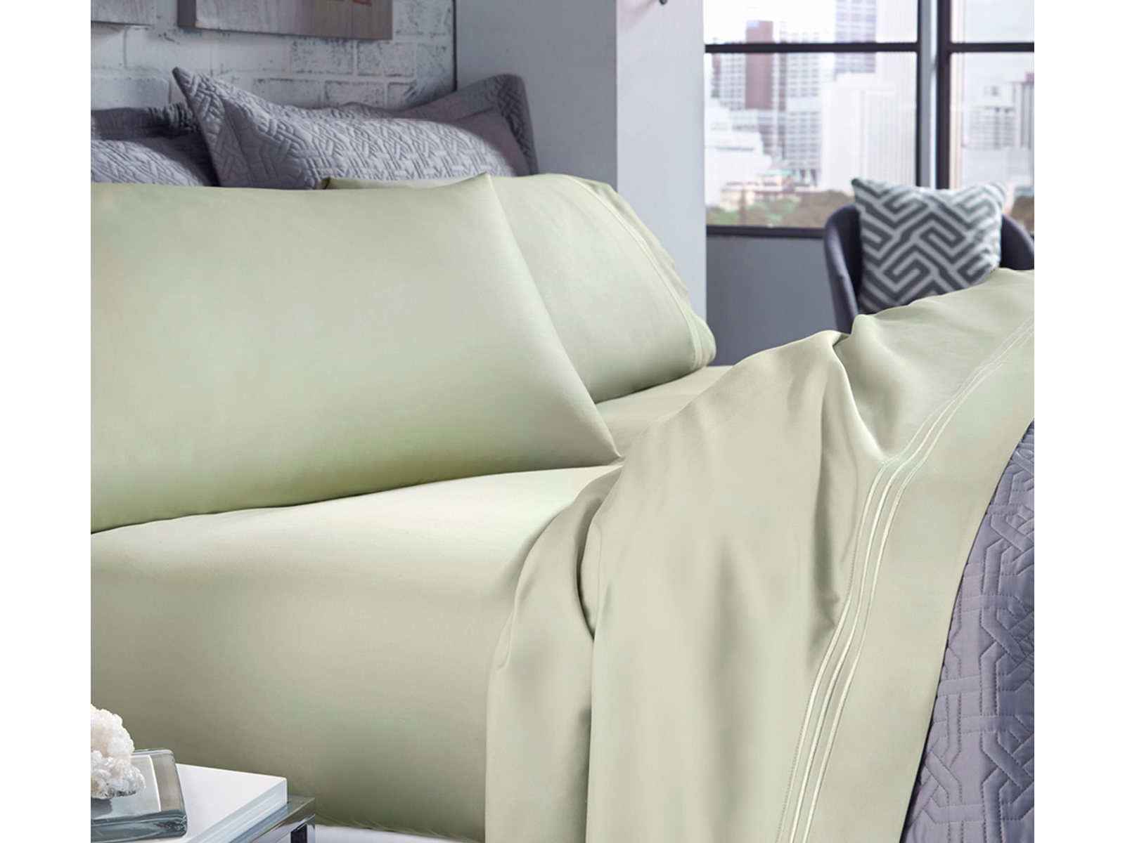 V000223559 PureCare Queen Premium Celliant Sheet Set | Sage sku V000223559