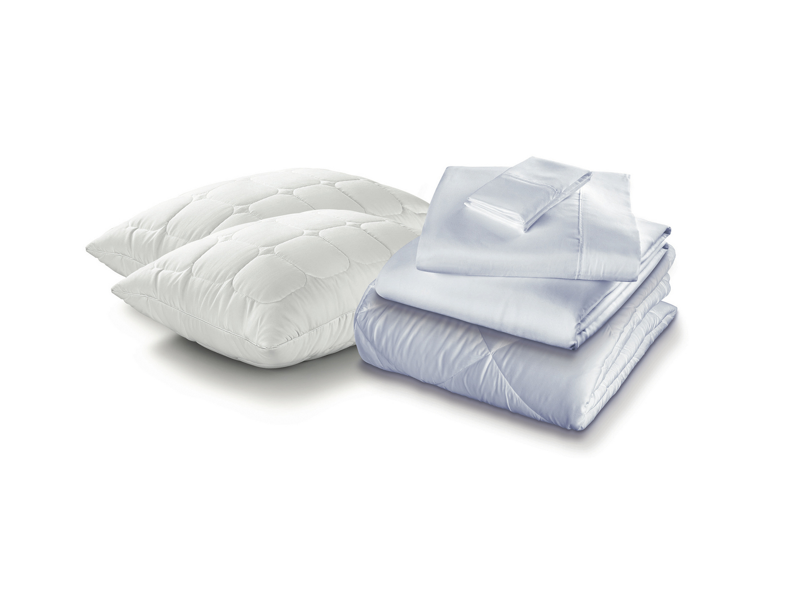 PureCare Twin Sleep Kit | 1 Pillow, Comforter, and Sheet Set Included | Light Blue