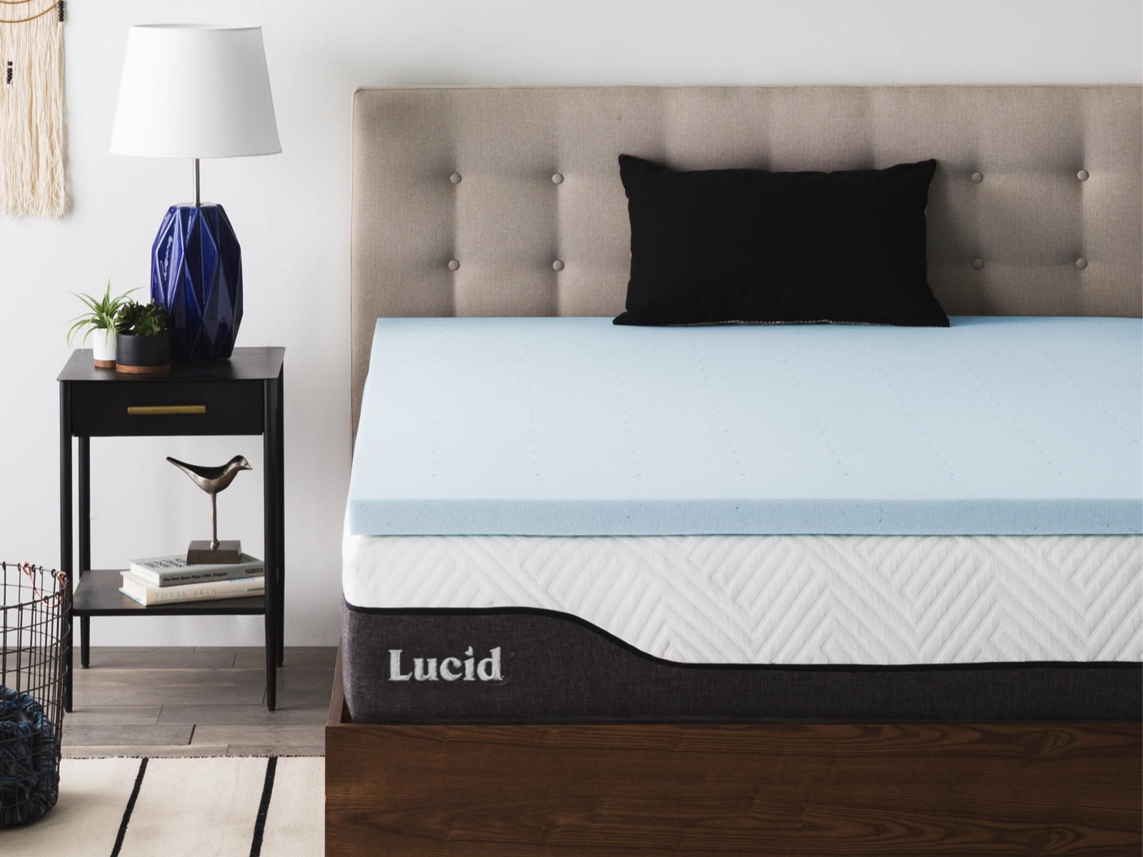 Lucid California King Mattress Topper | Gel Memory Foam | 2