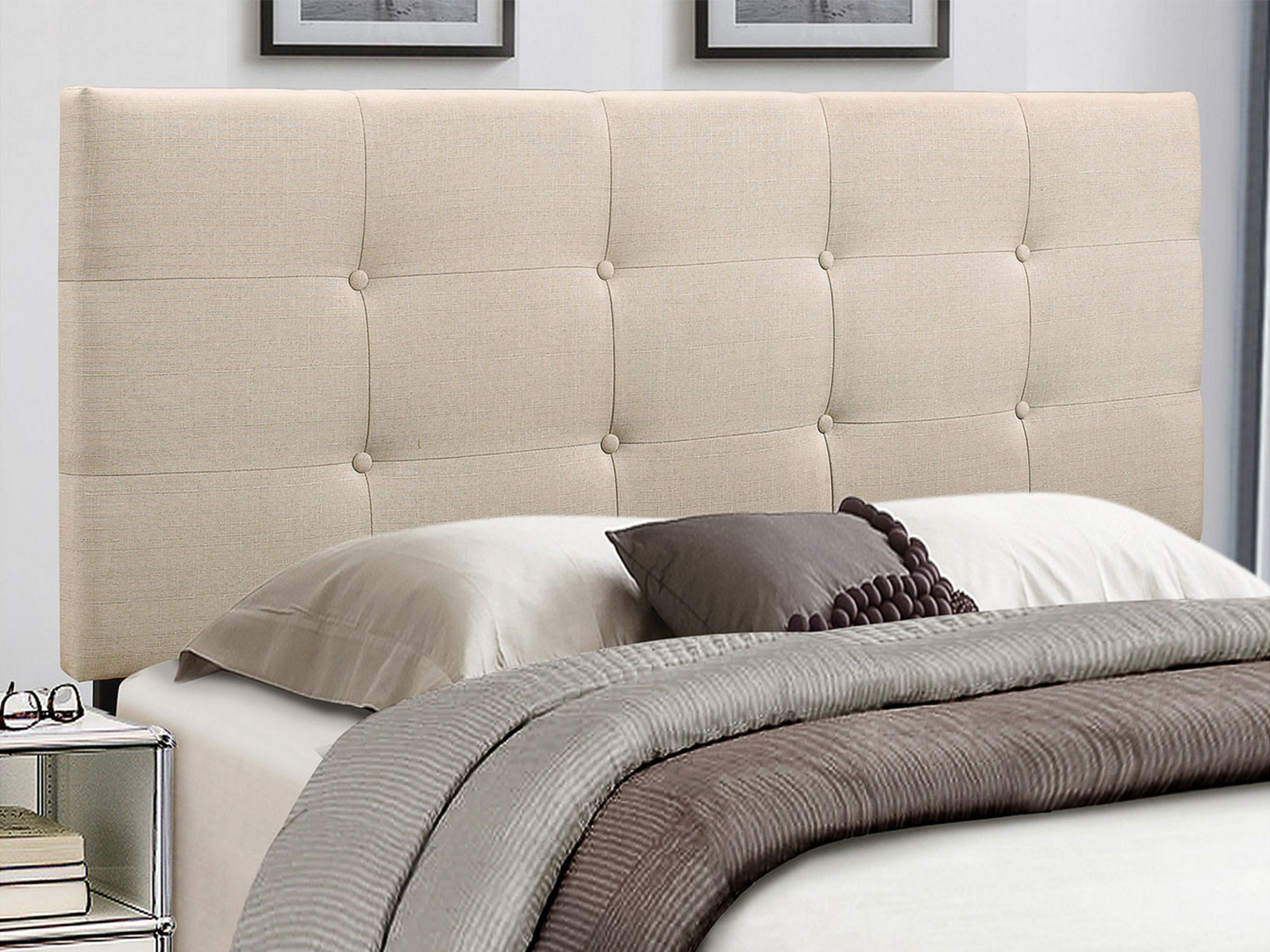 Homelegance Upholstered Headboard | Twin | Beige | Rory