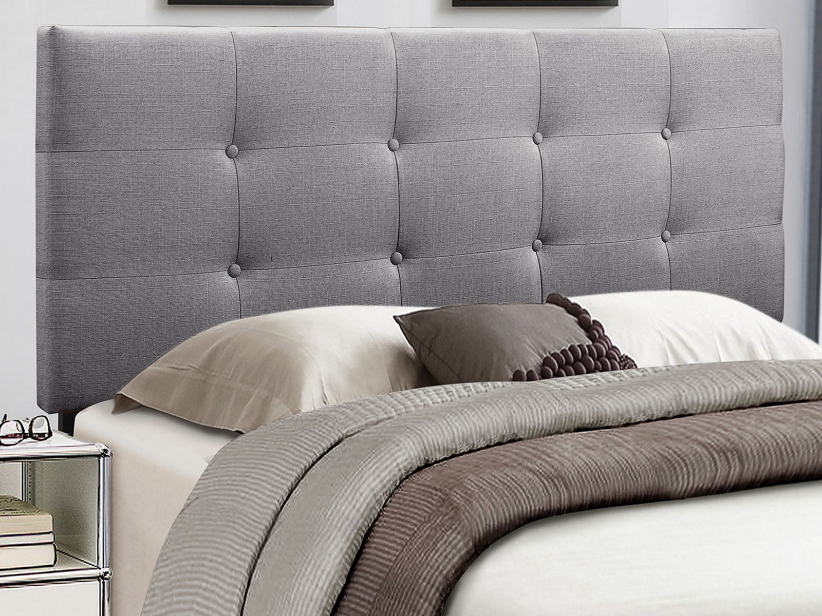 Homelegance Upholstered Headboard | Twin | Gray | Rory