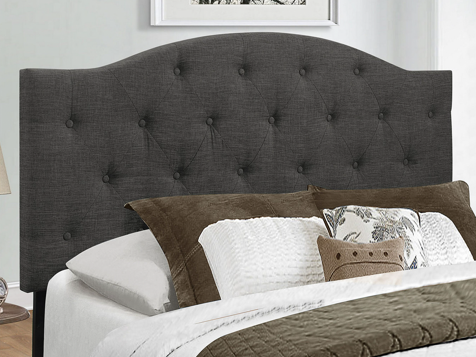 Homelegance Upholstered Headboard | Full/Queen | Dark Gray | Skye