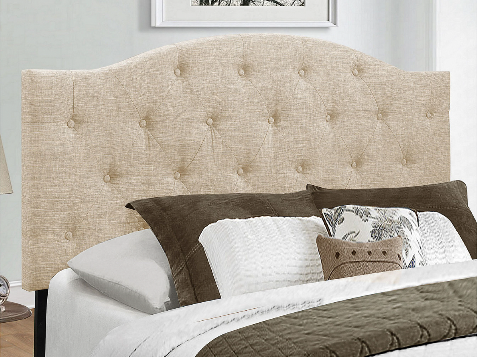 Homelegance Upholstered Headboard | Twin | Beige | Skye