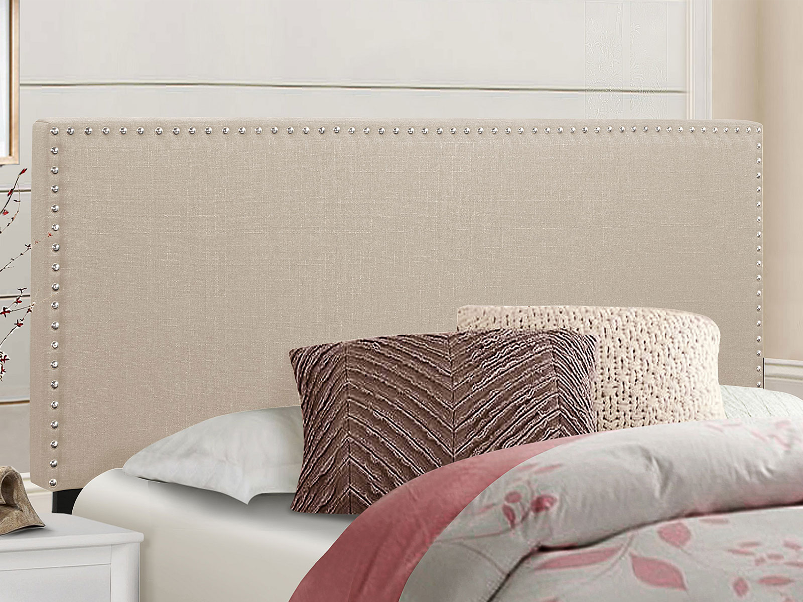 Homelegance Upholstered Headboard | Full/Queen | Beige | West