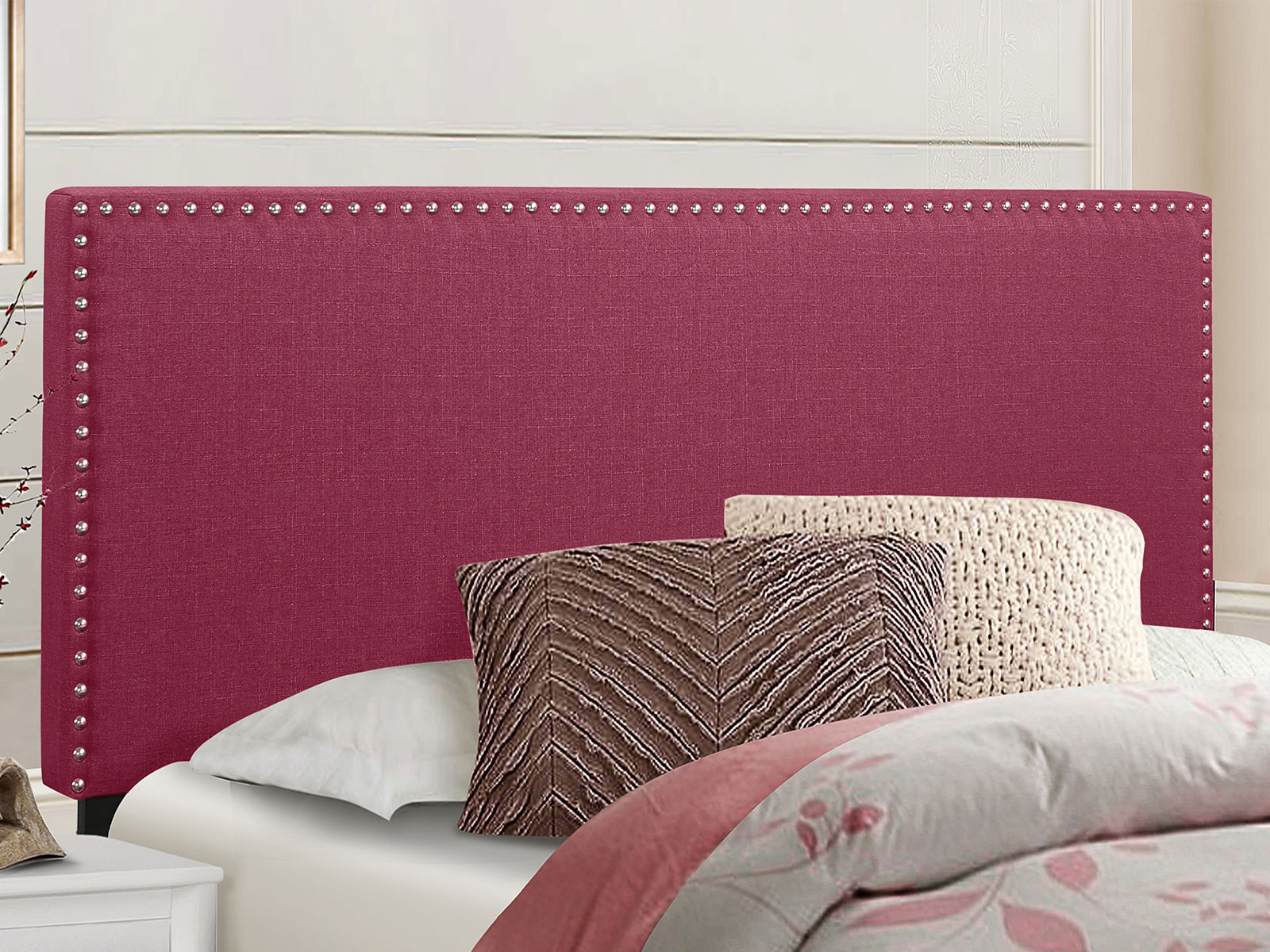 Homelegance Upholstered Headboard | Full/Queen | Pink | West