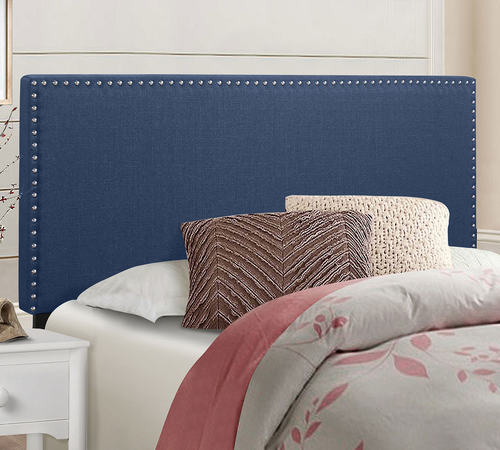 Homelegance Upholstered Headboard | King | Blue | West