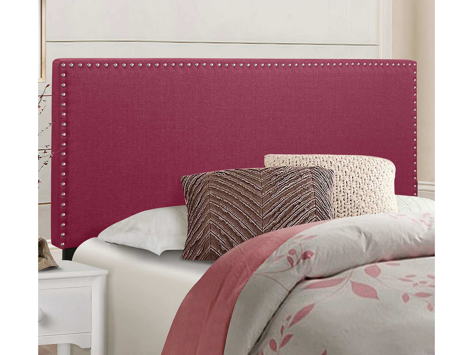 Homelegance Upholstered Headboard | Twin | Pink | West