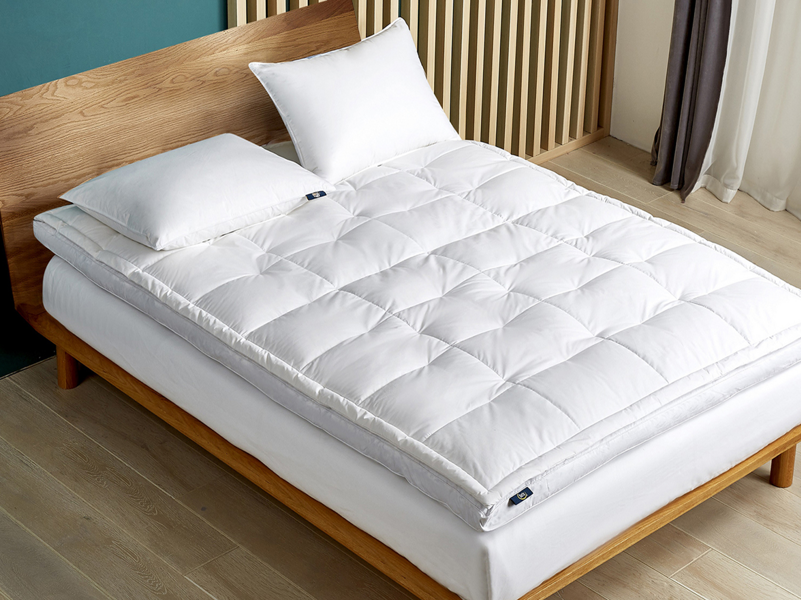 Serta California King Mattress Topper | Feather and Down Fiber Top Featherbed | Perfect Sleeper