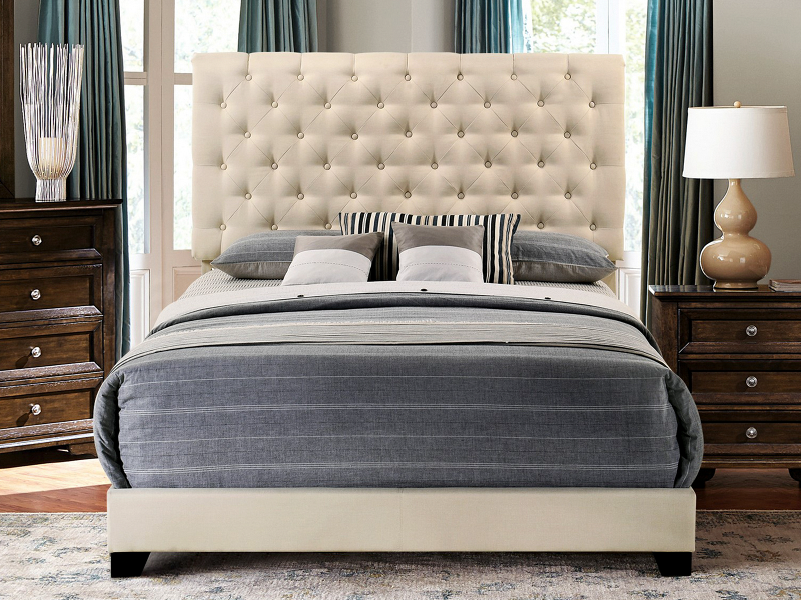 Homelegance Upholstered Bed | Full | Kinsley | Beige