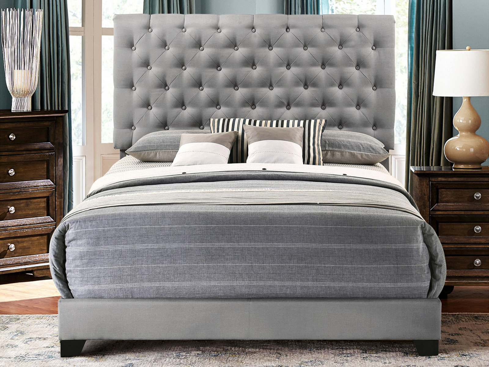 Homelegance Upholstered Bed | Full | Kinsley | Grey