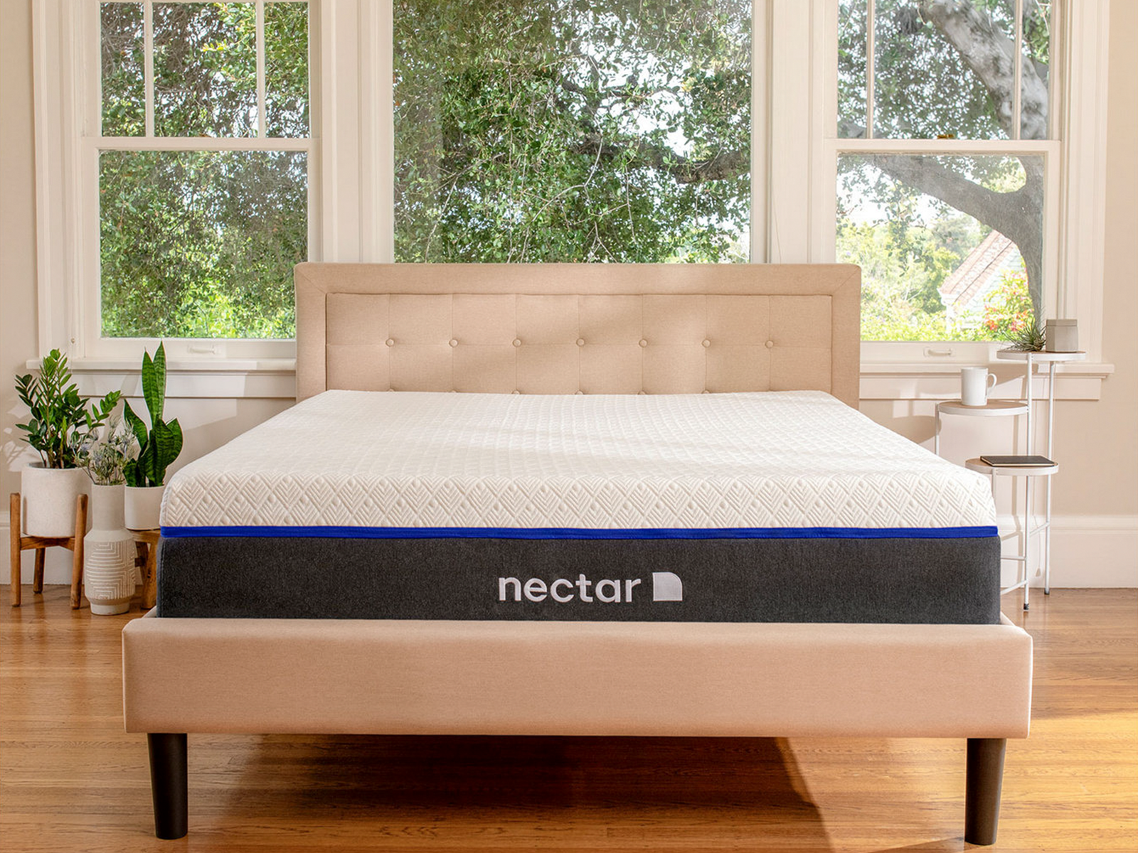 Nectar Bed Frame with Headboard | Full | Linen