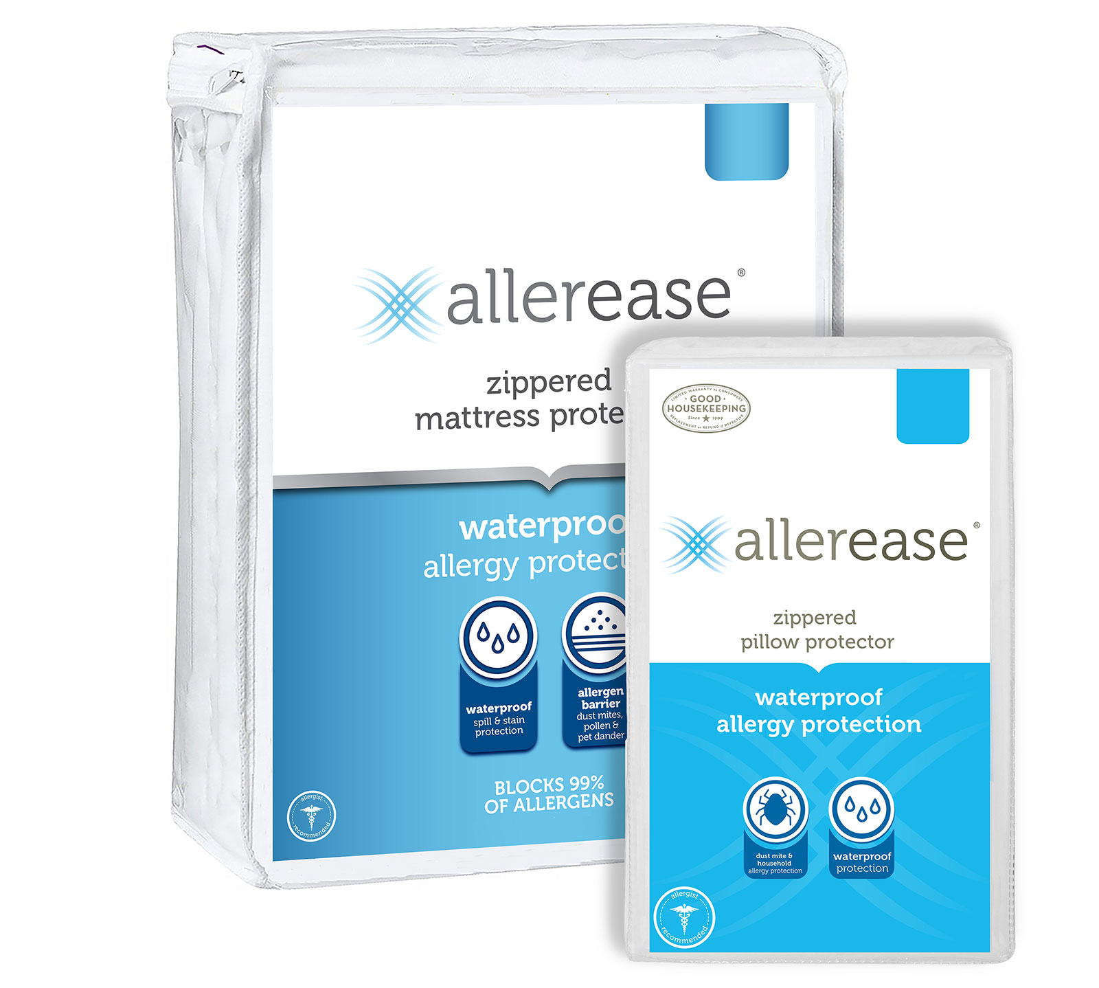 AllerEase King Waterproof Mattress Protector and Pillow Protector Set | Waterproof