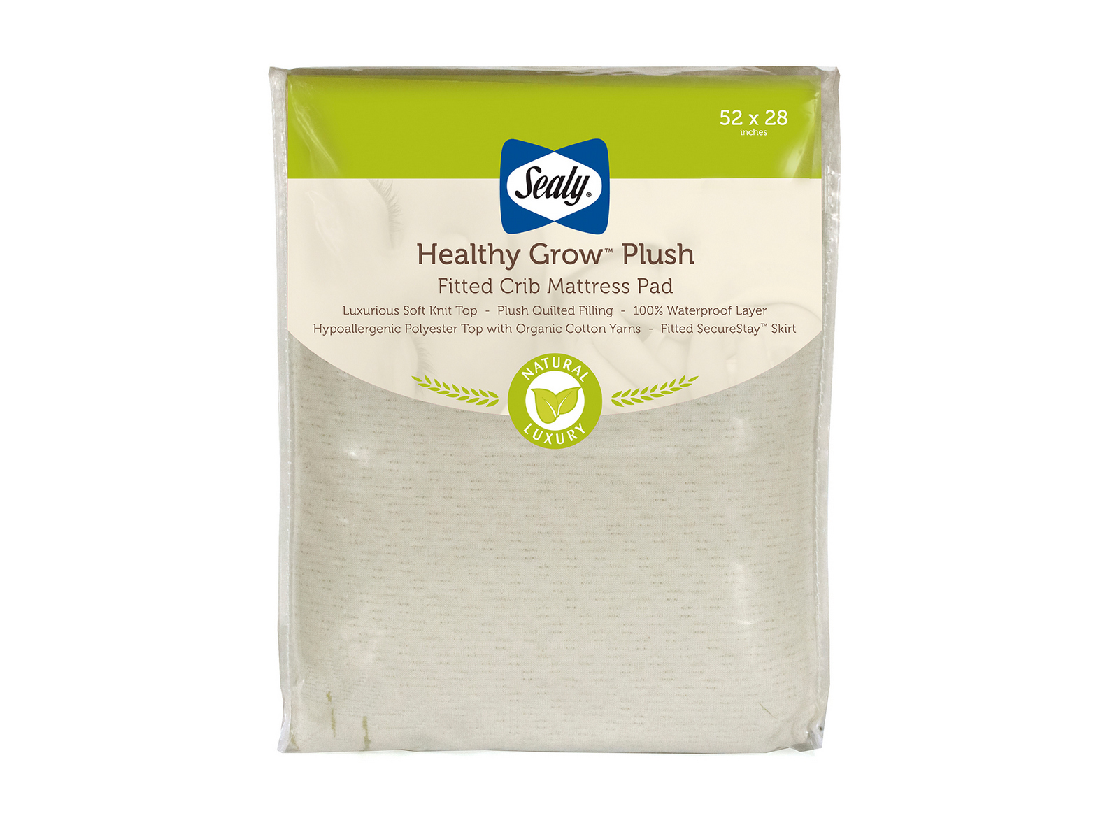 Sealy Healthy Grow Waterproof Fitted Crib Mattress Pad