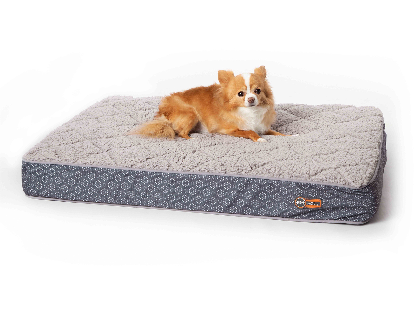 K and H Pet Products Small Superior Orthopedic Quilted-Top Pet Bed | Gray