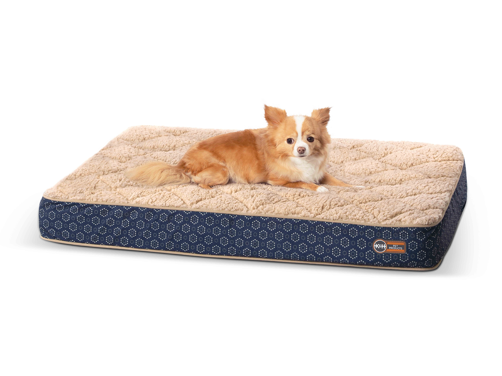 K and H Pet Products Small Superior Orthopedic Quilted-Top Pet Bed | Navy