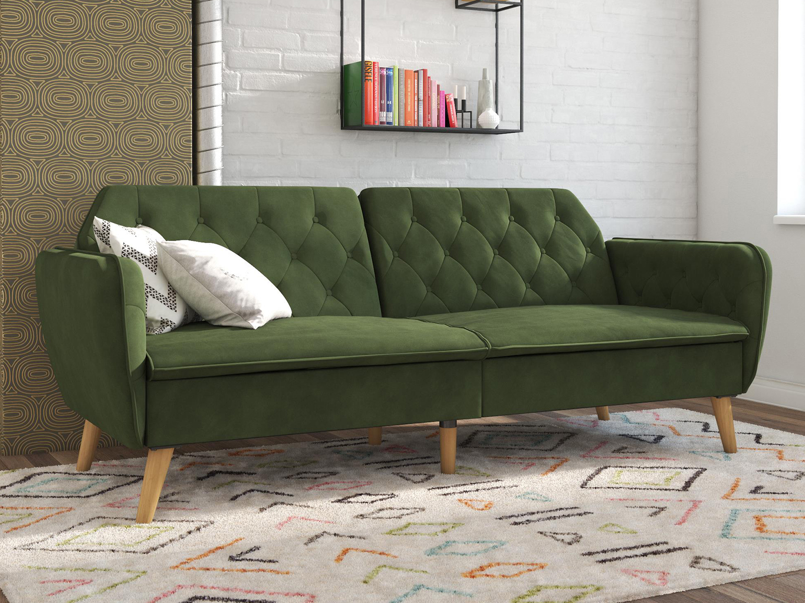 V000256437 Novogratz Tallulah Memory Foam Futon | Green sku V000256437