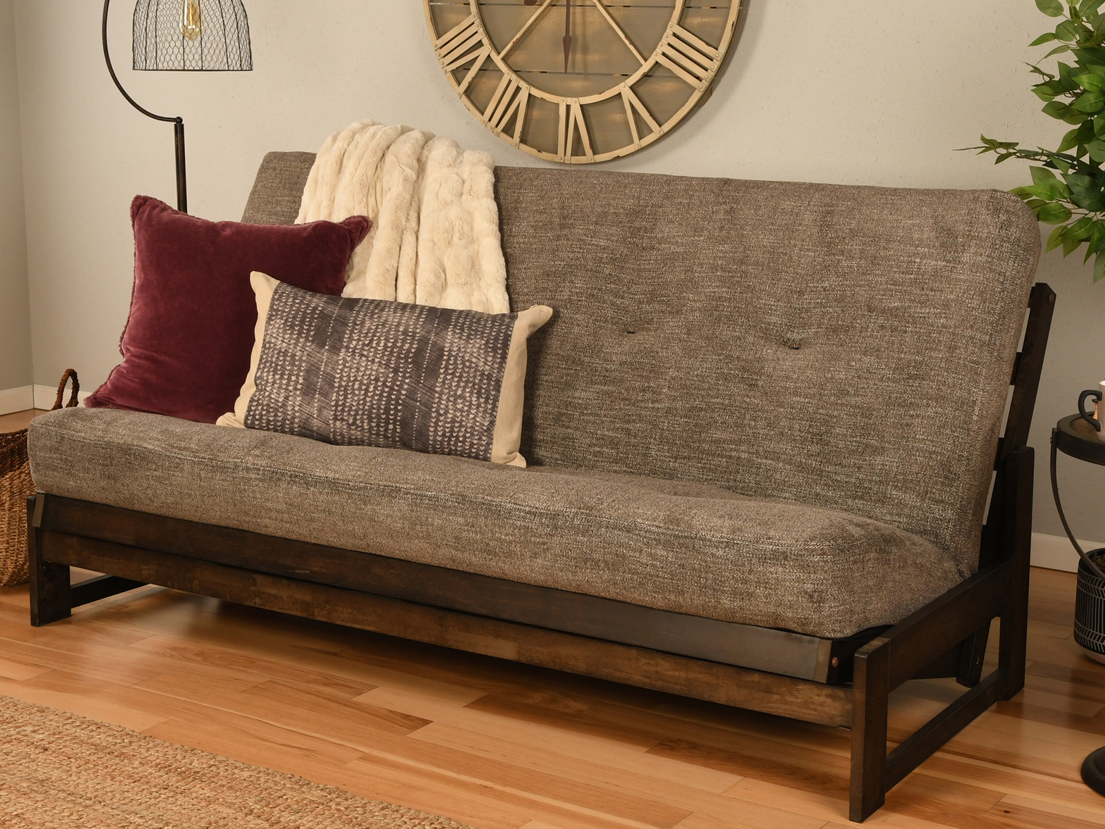 Kodiak Futon Mattress & Frame | Hand Woven 7 Mattress | Pewter