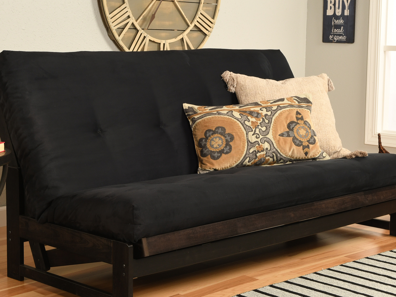 Kodiak Futon Mattress & Frame | Suede 7 Mattress | Black