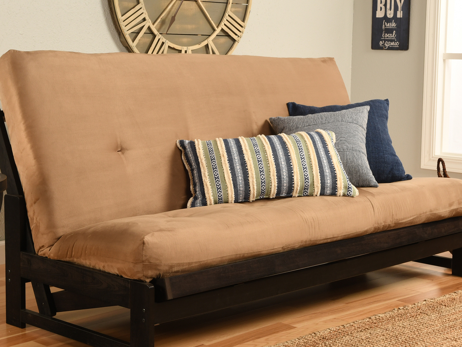 Kodiak Suede 7 Inch Futon Mattress and Frame | Peat