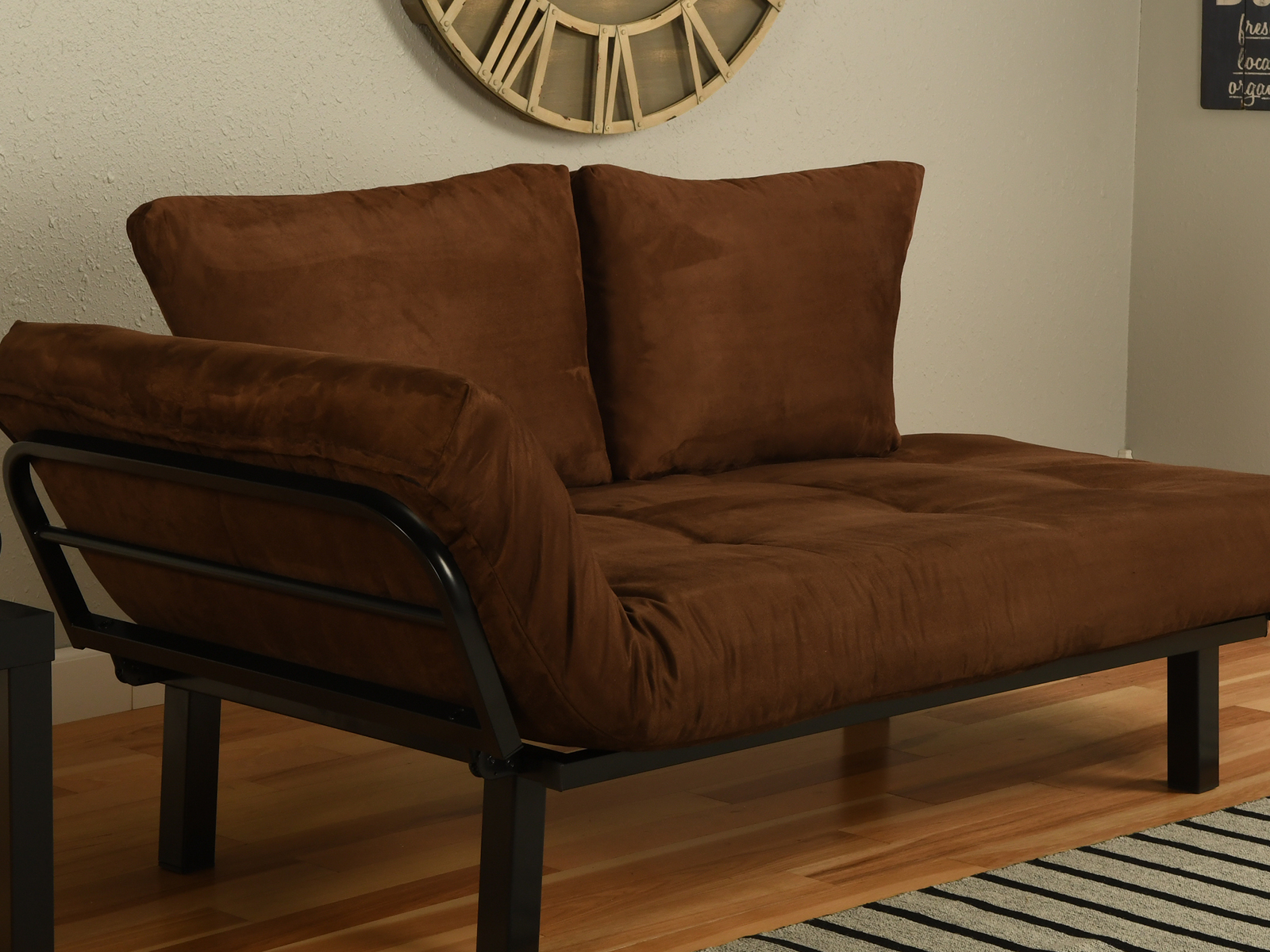 Kodiak Futon Frame & Mattress | Suede Mattress | Spacely Black | Chocolate