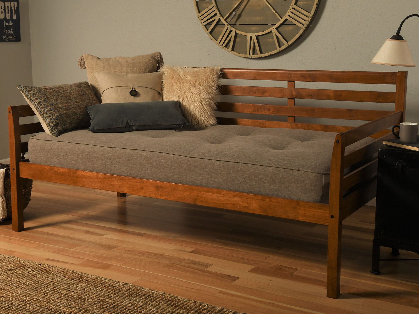 Boho Daybed W/ Linen Stone Mattress