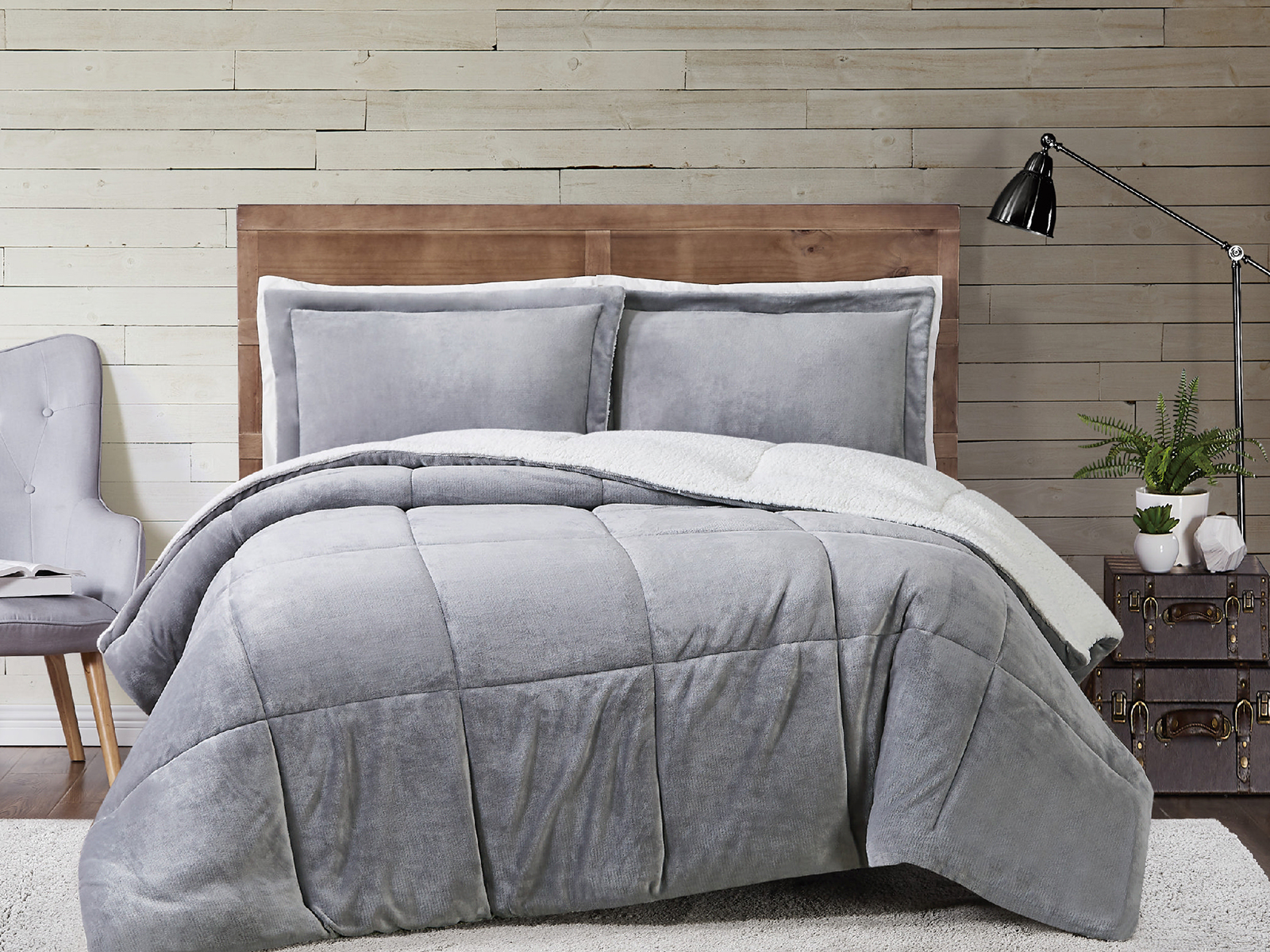 V000258194 Truly Soft King Cuddle Warmth Comforter Set | Gray sku V000258194
