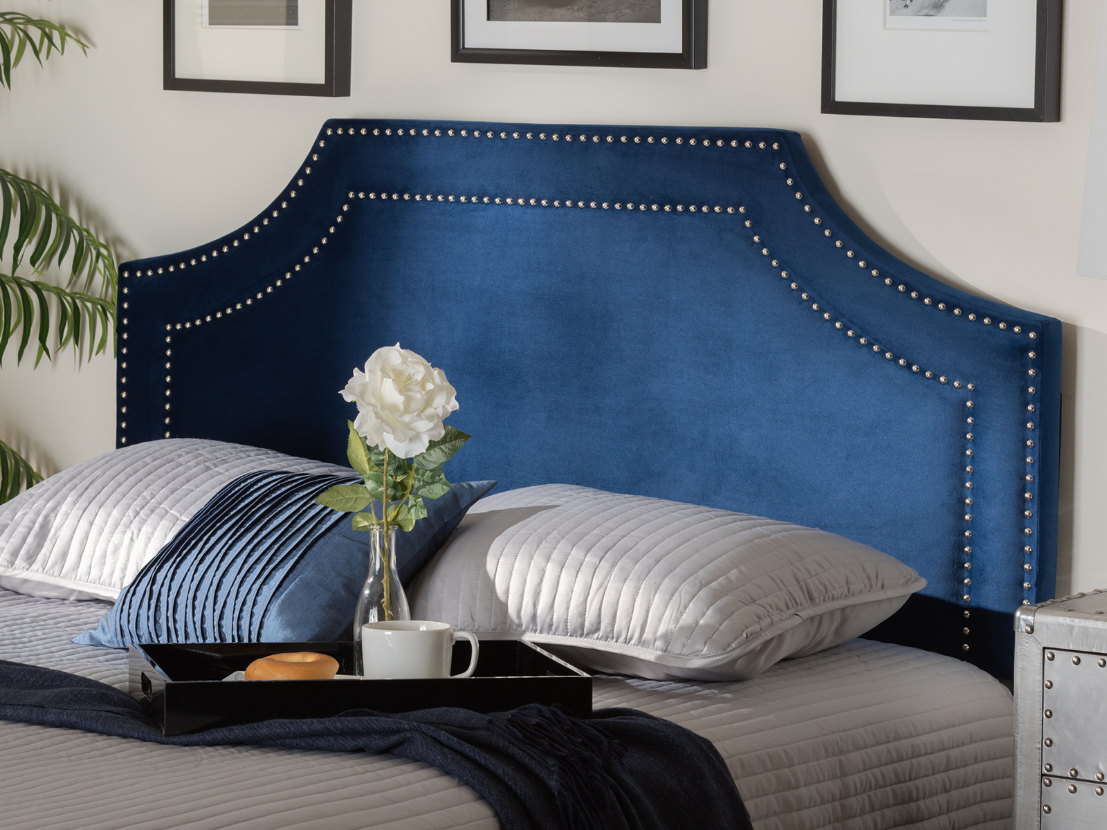 Baxton Upholstered Headboard | King | Avignon Velvet | Blue