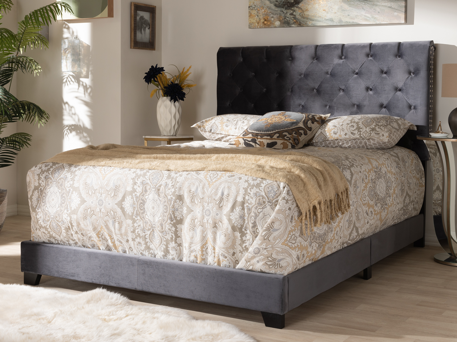 Candace Luxe & Glamour Velvet Upholstered Bed