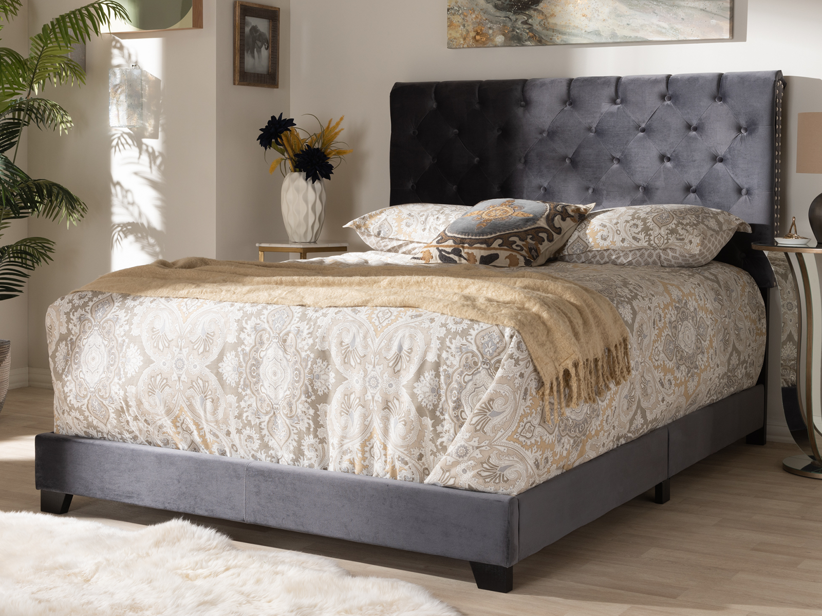 Candace Luxe & Glamour Velvet Upholstered Bed