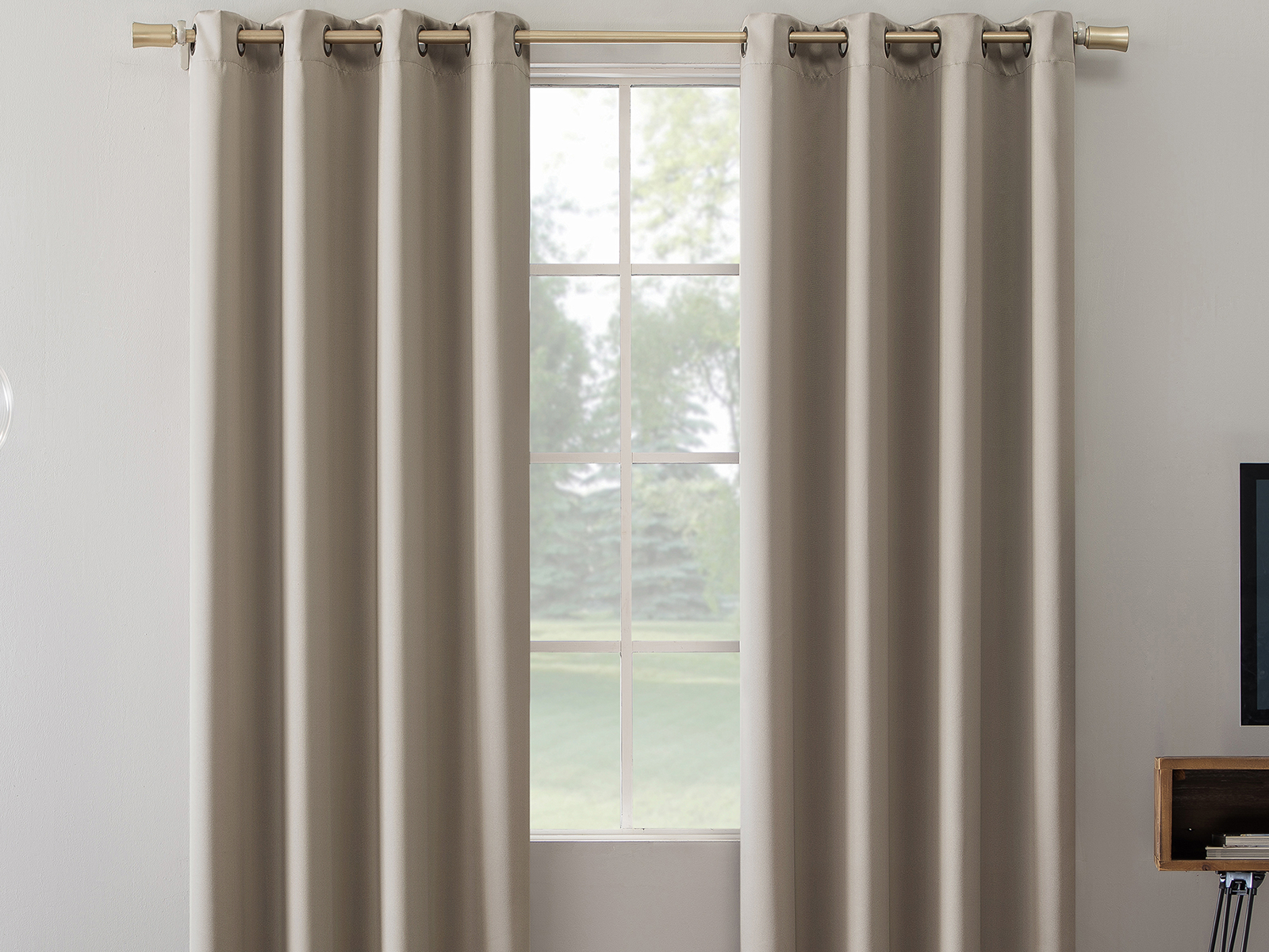 Sun Zero Blackout Window Curtain Set | 52X84 | Oslo | Stone