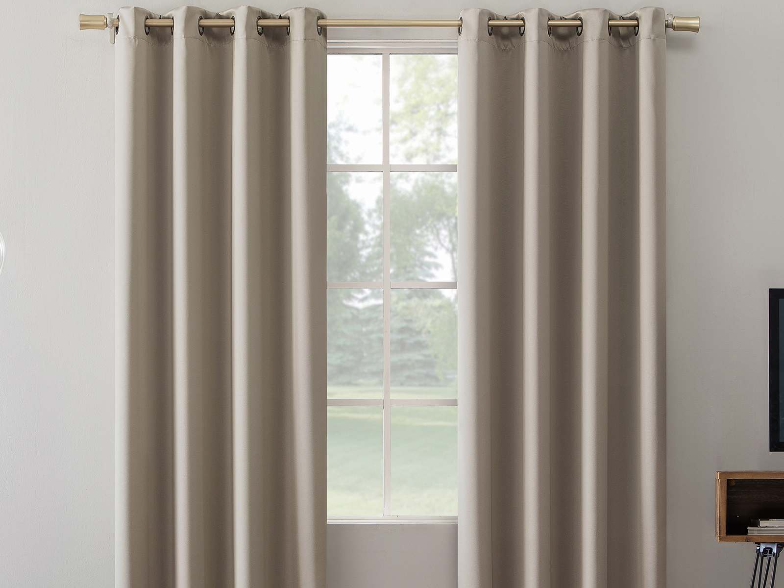 Sun Zero Blackout Window Curtain Set | 52X95 | Oslo | Stone