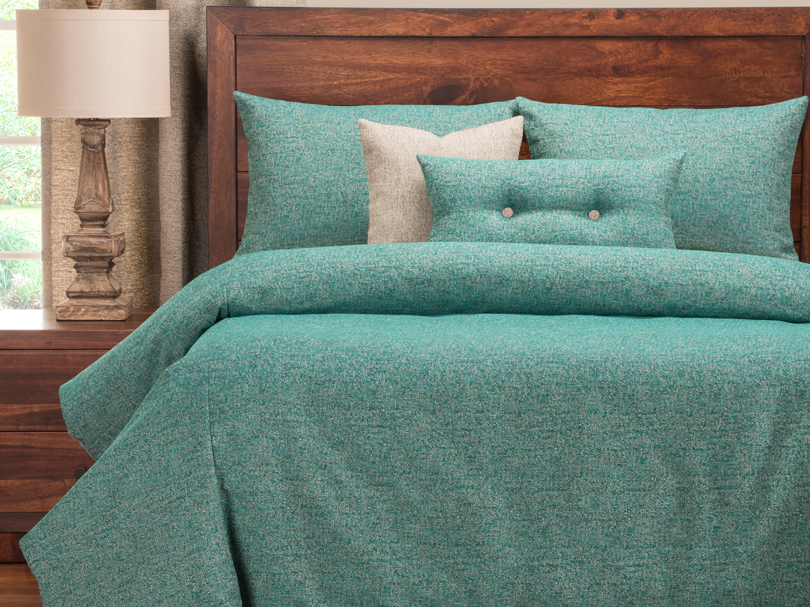 PoloGear 6 Piece Luxury Duvet Set | Queen | Belmont | Turquoise