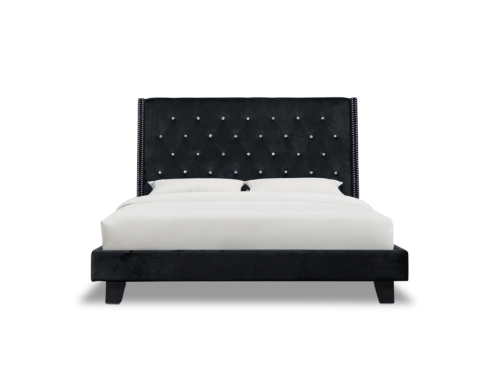 Homelegance Platform Bed | King | Addison Velvet | Black