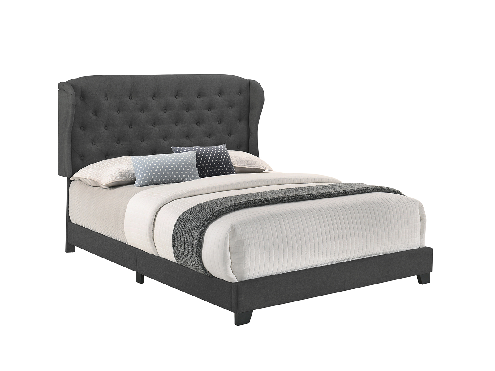 Homelegance Bed Set | King | Maxton Bed Frame & Headboard | Dark Gray