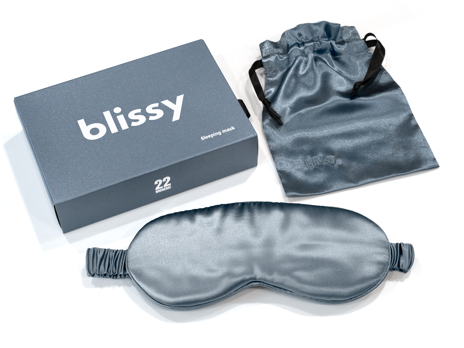 Blissy Pure Silk Sleep Mask | Ash Blue