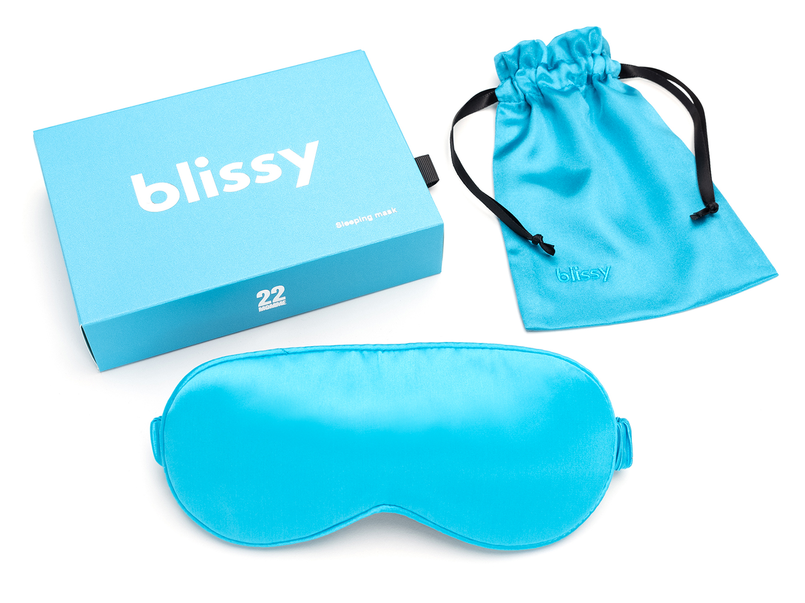 Blissy Pure Silk Sleep Mask | Baha Blue