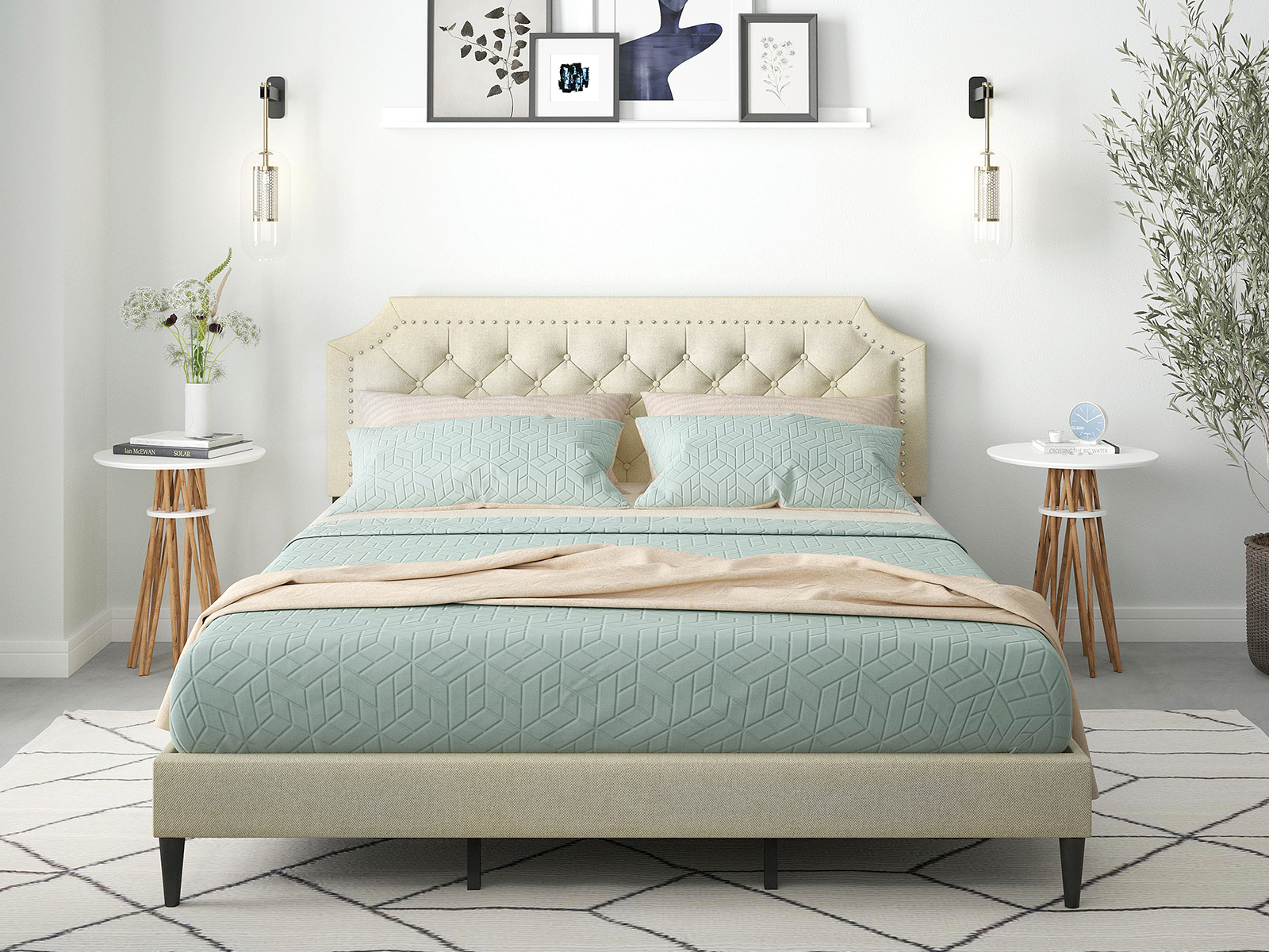 Curta Upholstered Platform Bed Frame