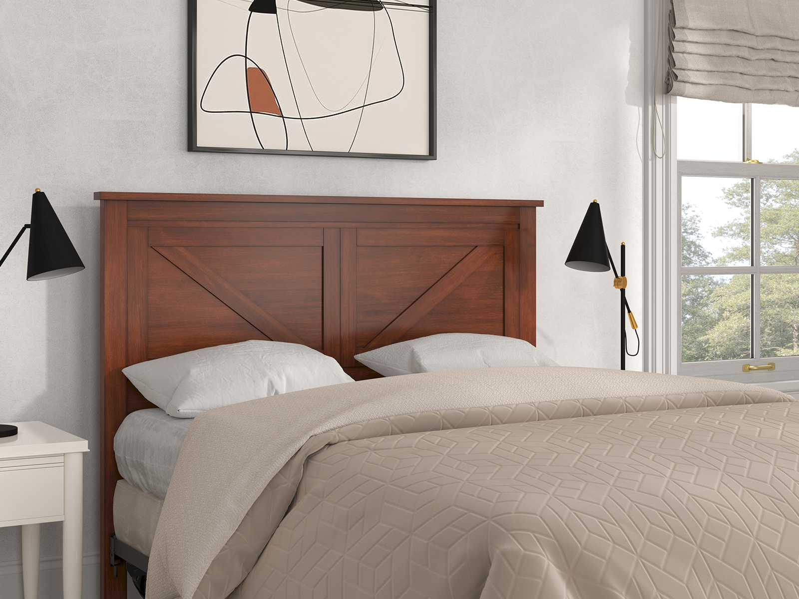 Farmhouse Style Wood Panel Headboard