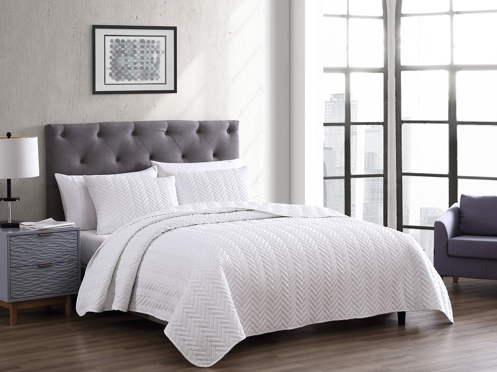 The Nesting Company Queen Birch Quilt Set | White