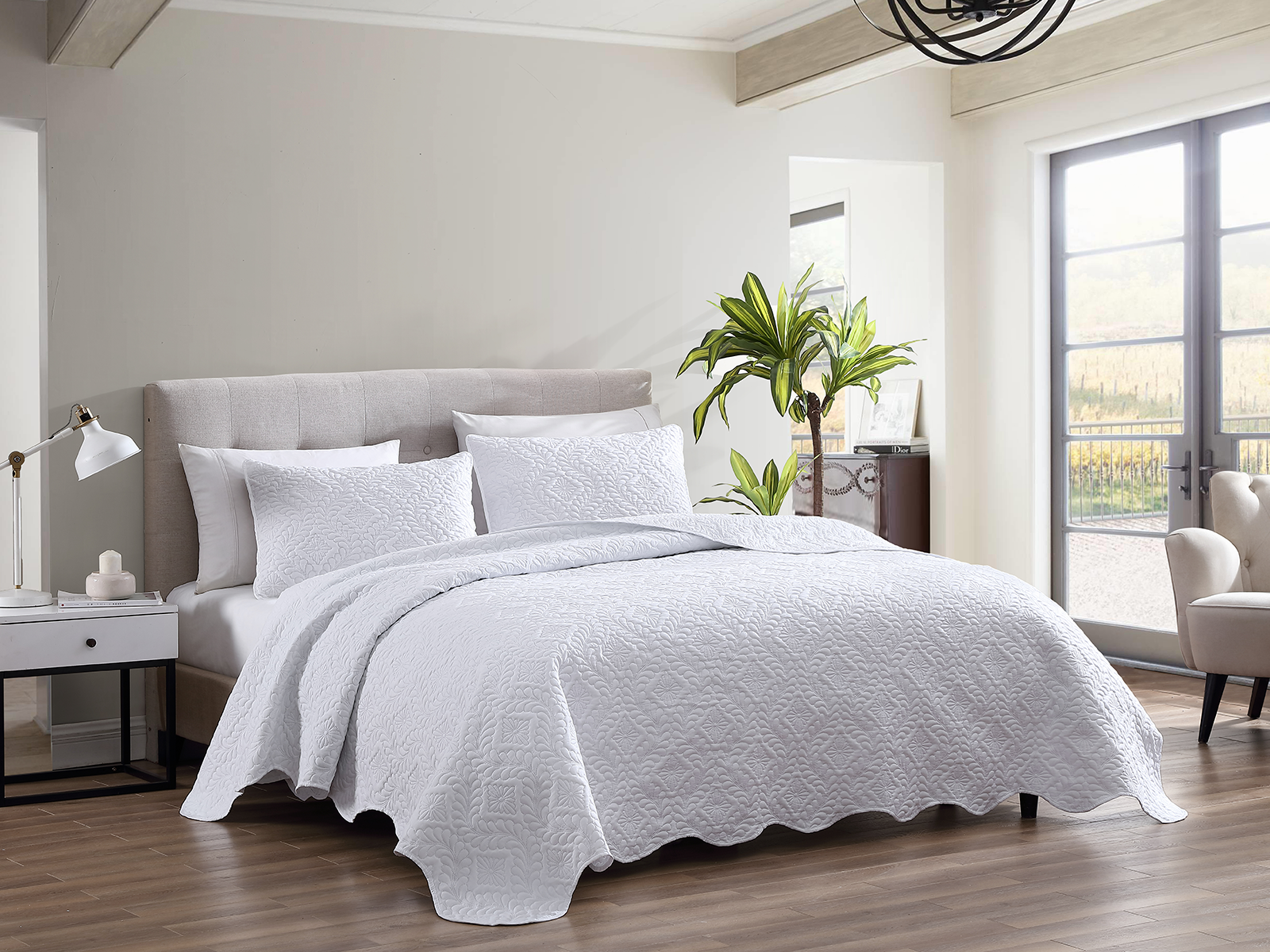 The Nesting Company King Ivy Bedspread Set | White