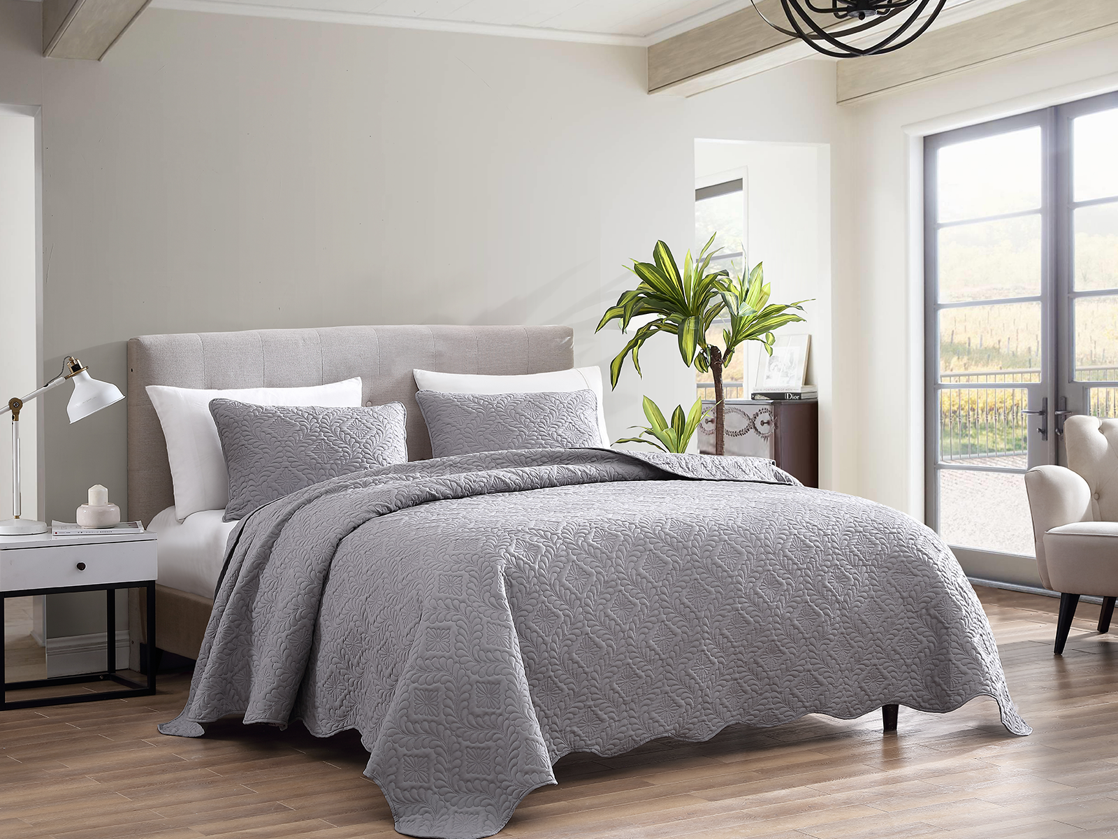 The Nesting Company Queen Ivy Bedspread Set | Gray