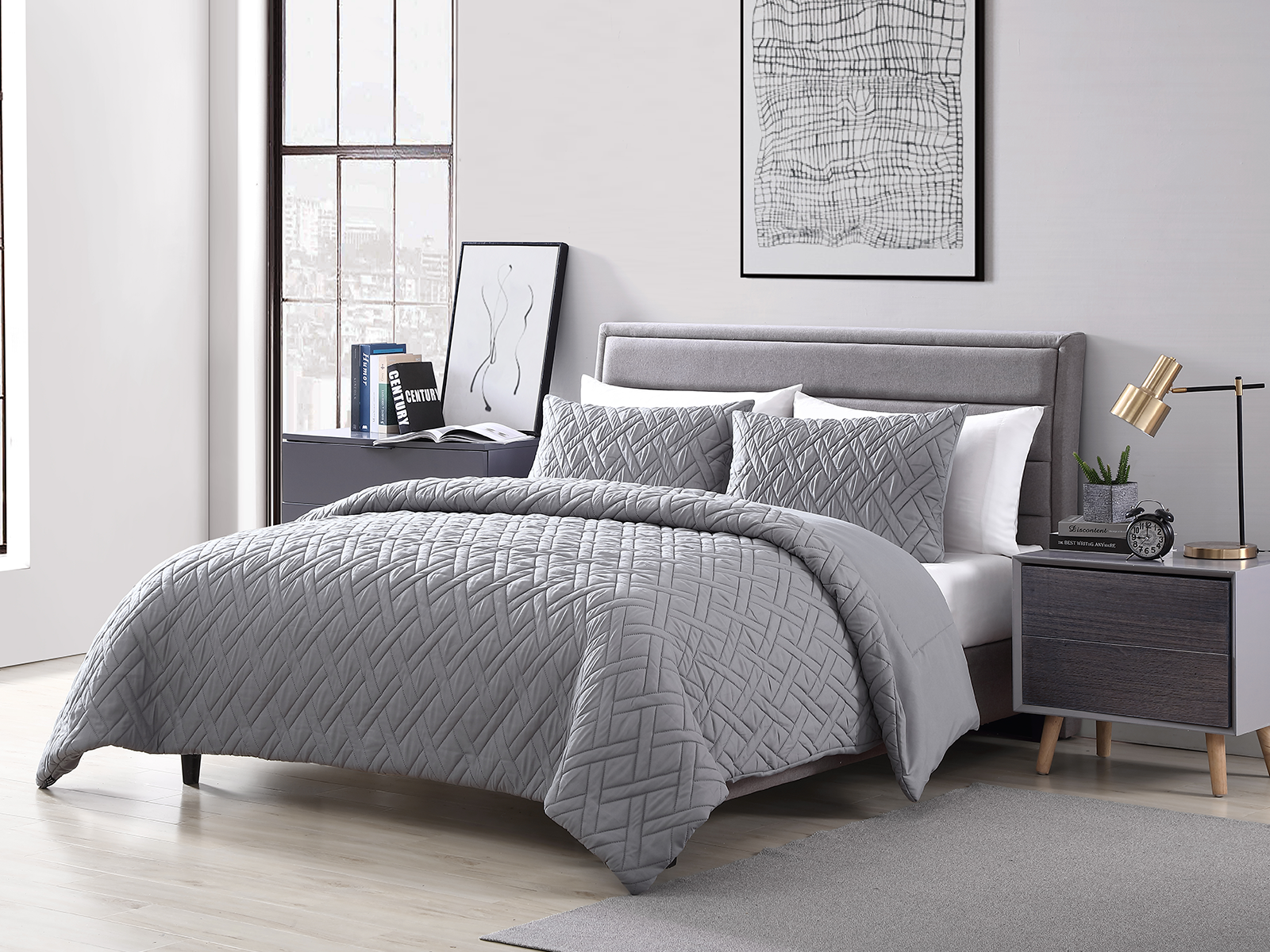 The Nesting Company Queen Larch Comforter Set | Gray
