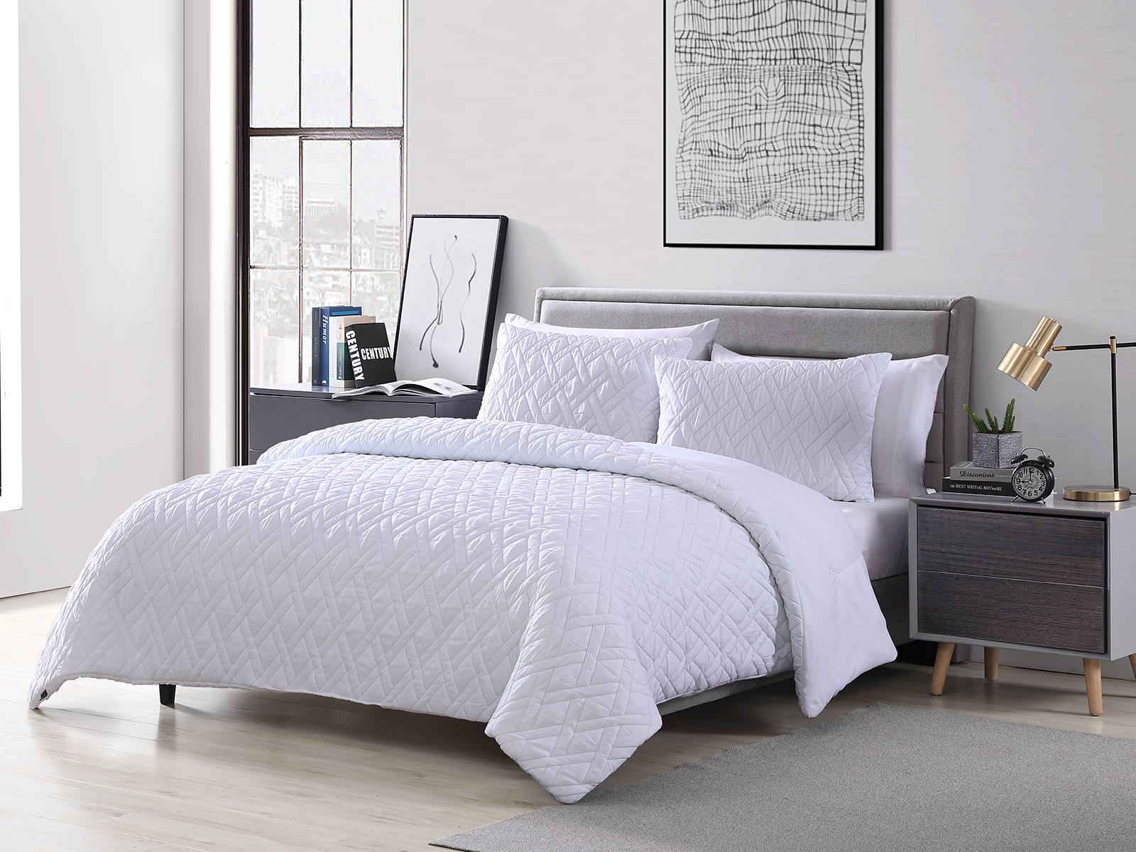 The Nesting Company Queen Larch Comforter Set | White