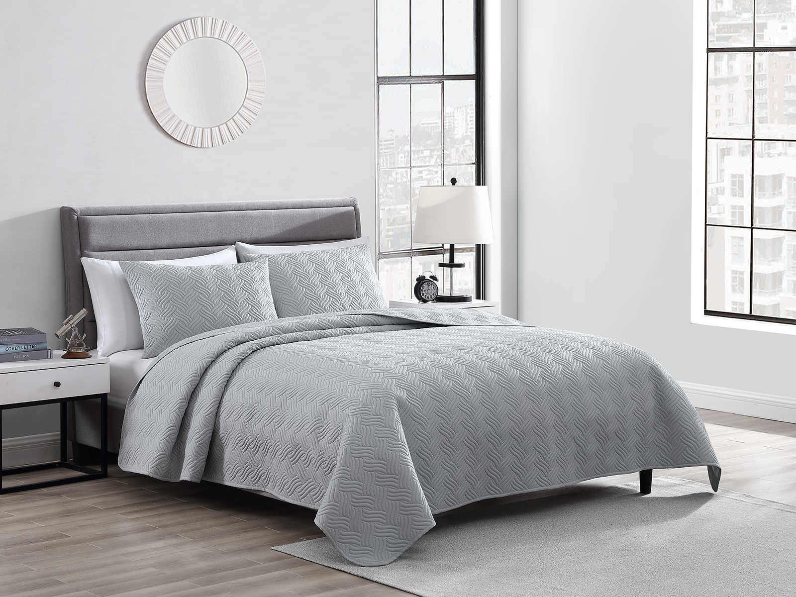 The Nesting Company King Willow Quilt Set | Gray