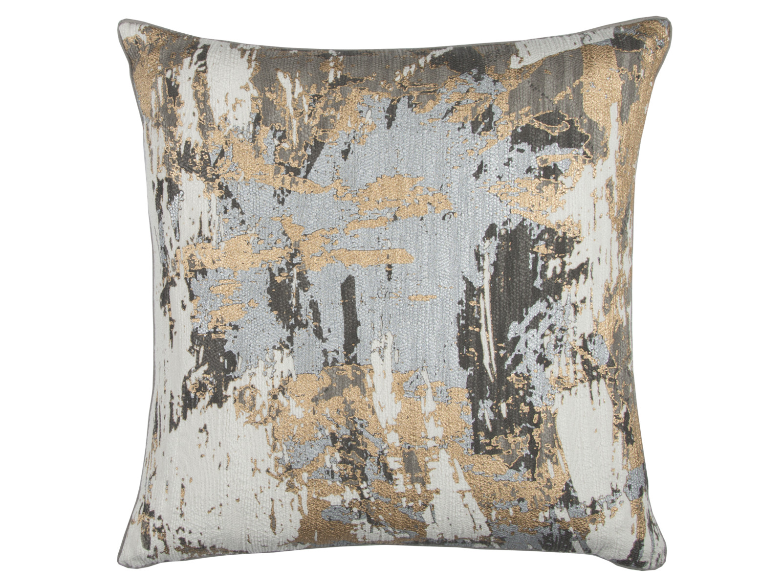 Rizzy Home Textured Cotton Slub Pillow with Metallic Accents