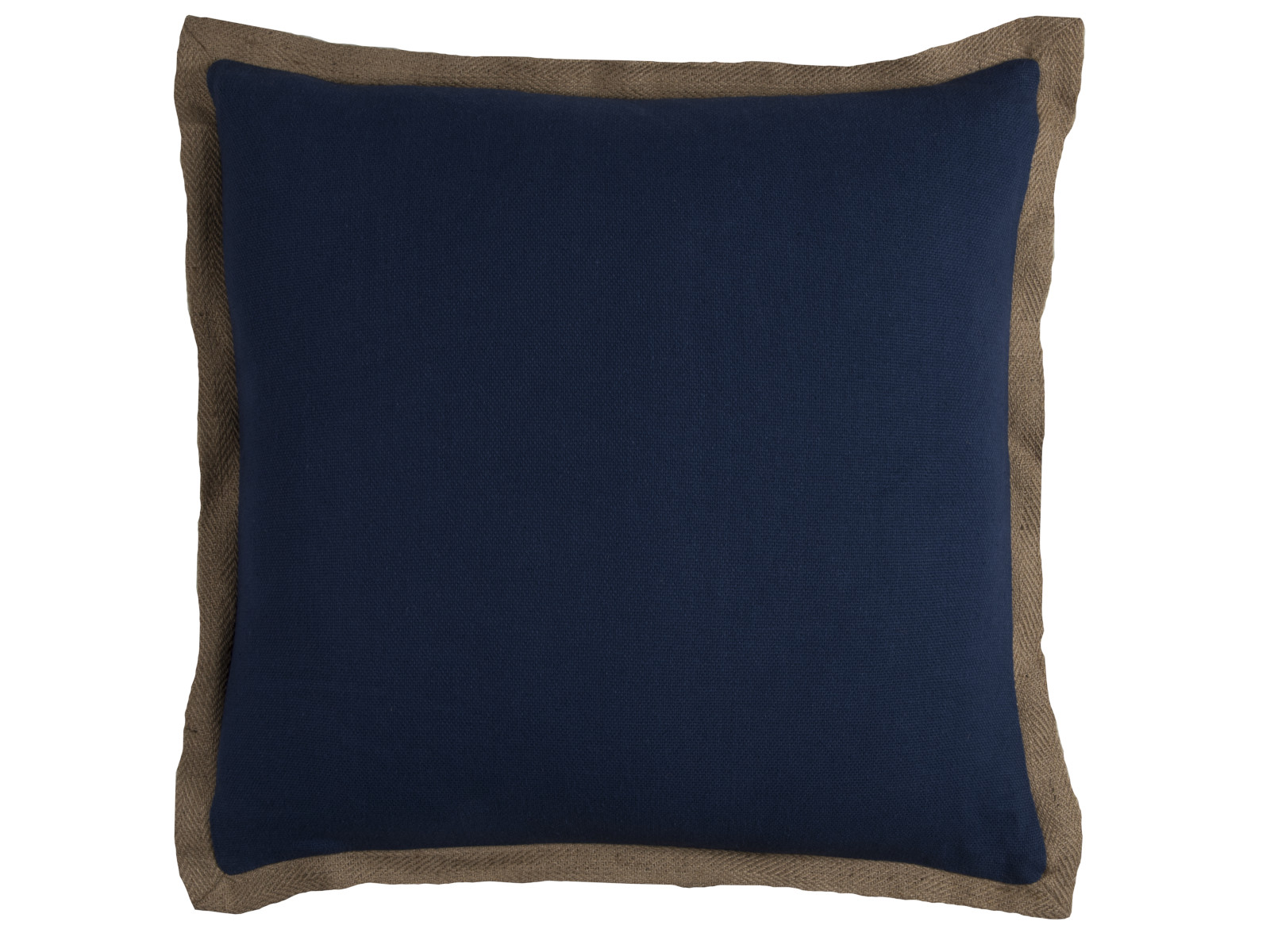 Rizzy Home Solid Color Pillow with Jute Flange | Navy