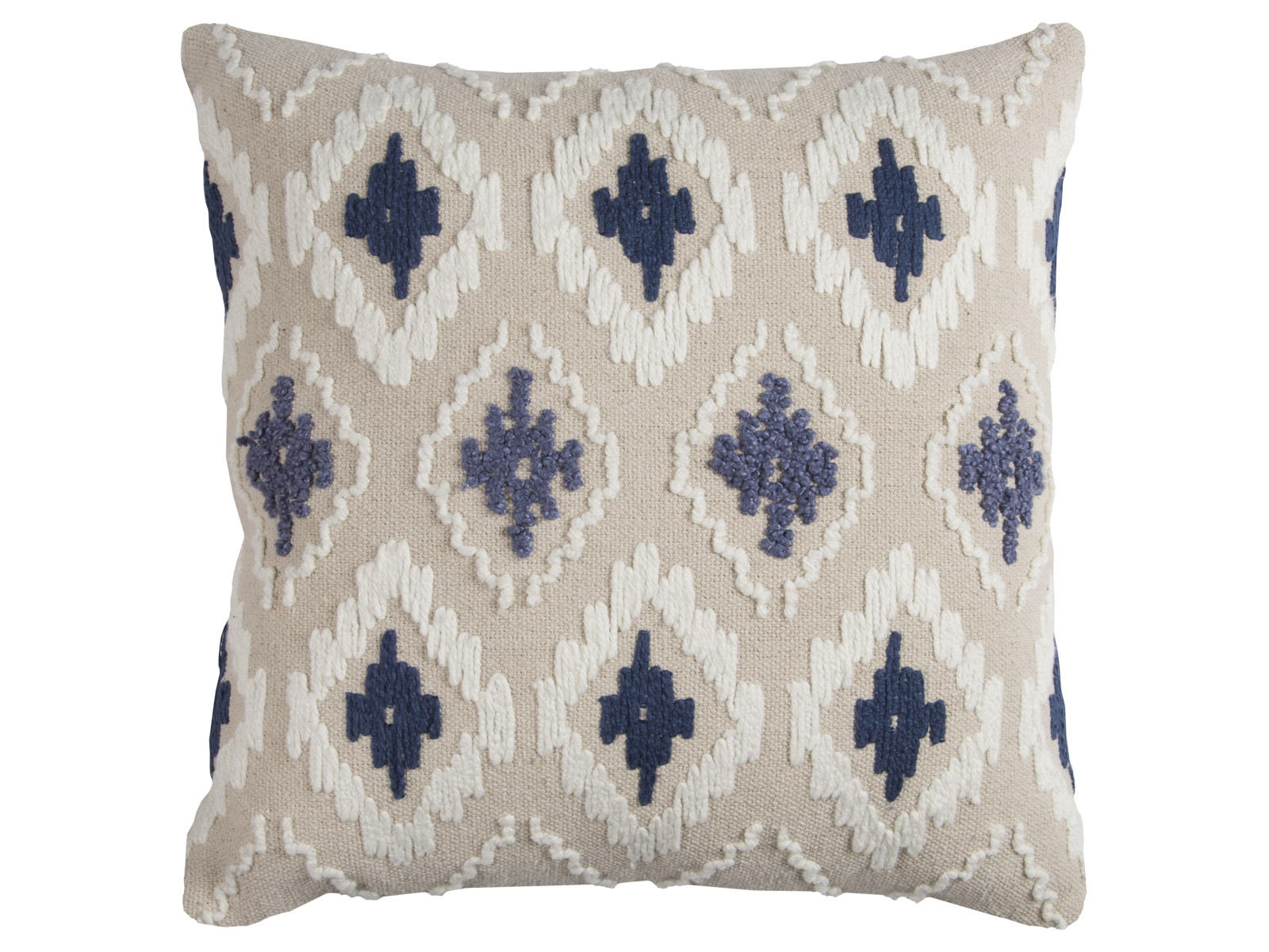 Rizzy Home Cotton Canvas Pillow with Ikat Print | Indigo