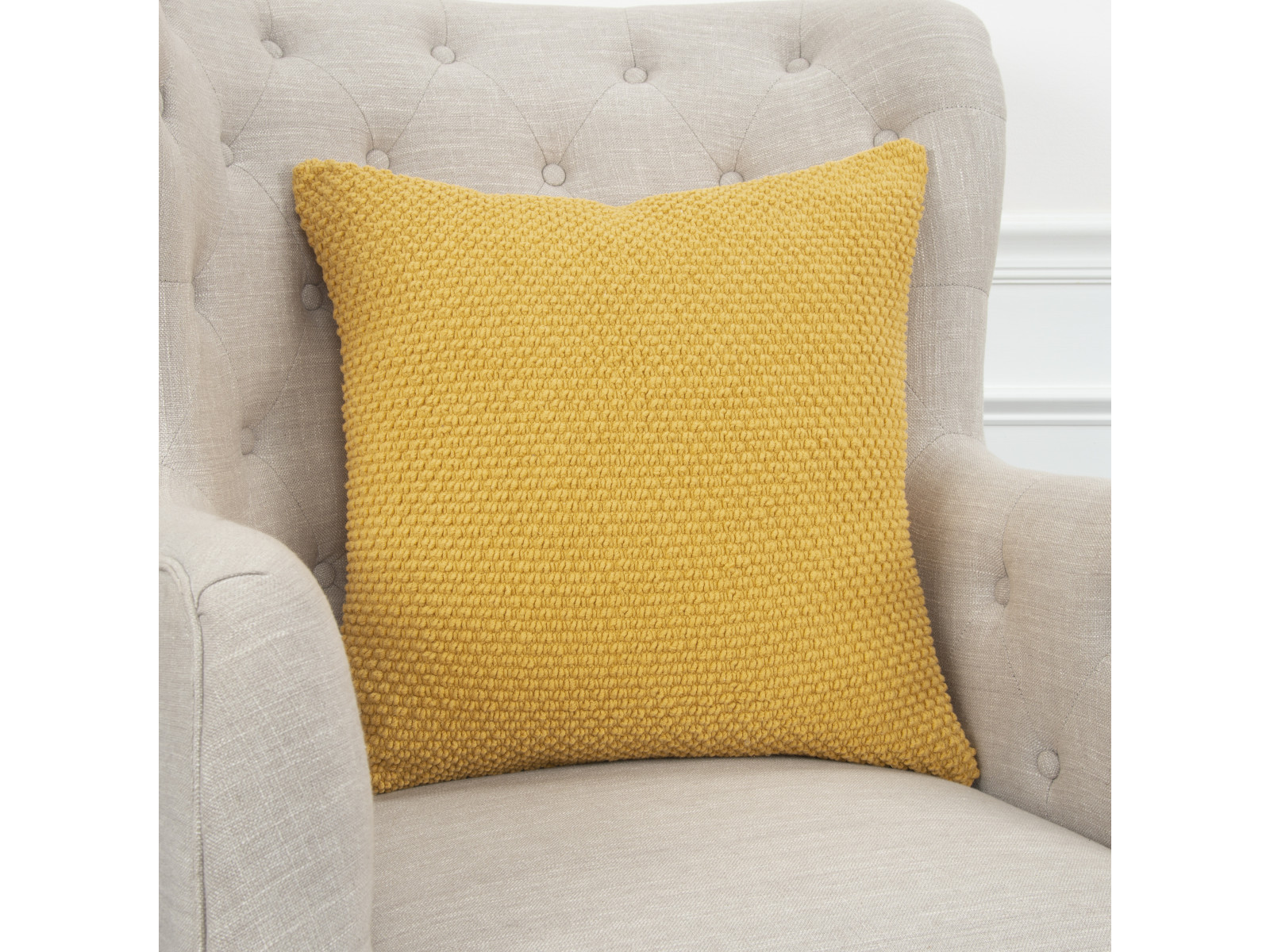 Rizzy Home Cotton Nubby Woven Pillow | Gold